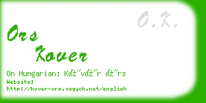 ors kover business card